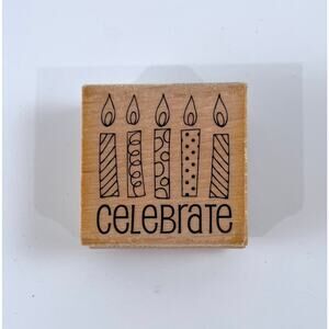 Celebrate Birthday Candles Rubber Stamp – Wood Mounted Craft Stamp